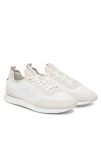 Calvin Klein Sneakersy Retro Runner Sock Laceup Mix YM0YM01414 Biały. Kolor: biały. Materiał: materiał #2