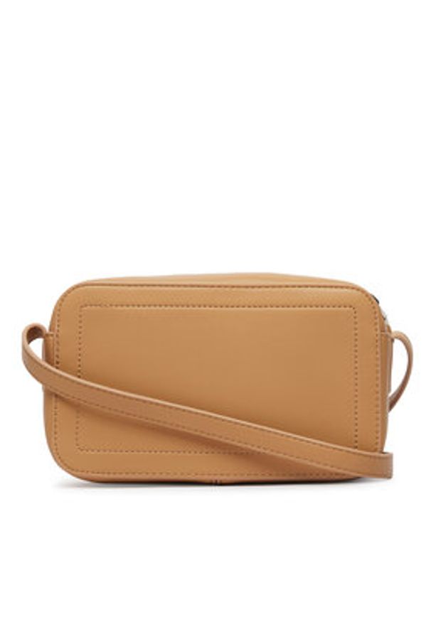 Calvin Klein Torebka Bold Ck Camera Bag LV04F3220G Beżowy. Kolor: beżowy. Materiał: skórzane