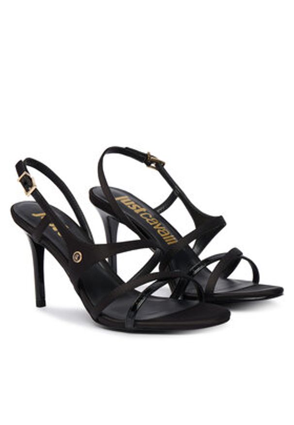 Just Cavalli Sandały 80RA3S27 ZSE44 Czarny. Kolor: czarny. Materiał: materiał