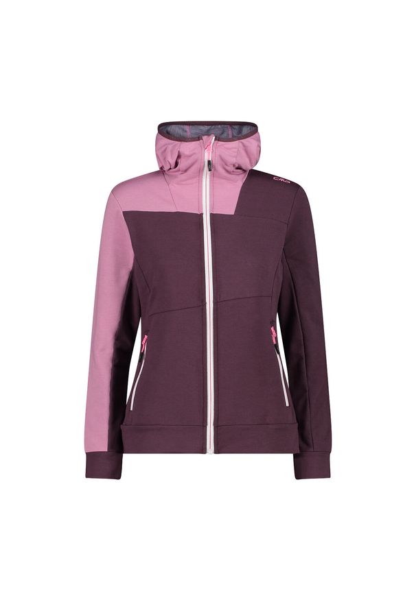 Bluza damska z kapturem CMP. Typ kołnierza: kaptur. Kolor: czerwony, fioletowy, wielokolorowy. Styl: sportowy. Sport: turystyka piesza