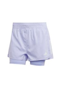 Adidas - Szorty Own the Run Climacool 2-in-1. Kolor: fioletowy. Technologia: ClimaCool (Adidas). Sport: bieganie