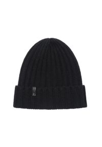 Ochnik - Czarna czapka zimowa męska. Kolor: czarny. Materiał: wełna. Sezon: zima