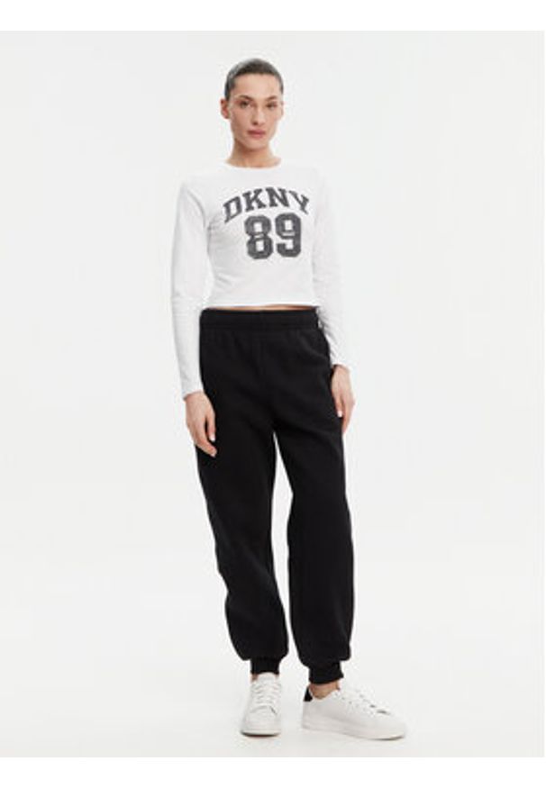 DKNY Bluzka DP4T9979 Biały Regular Fit. Kolor: biały. Materiał: bawełna