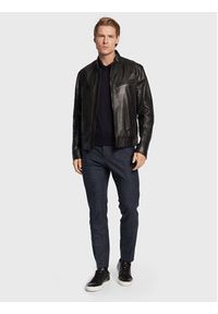 BOSS - Boss Sweter Baram-L 50476363 Granatowy Slim Fit. Kolor: niebieski. Materiał: wełna