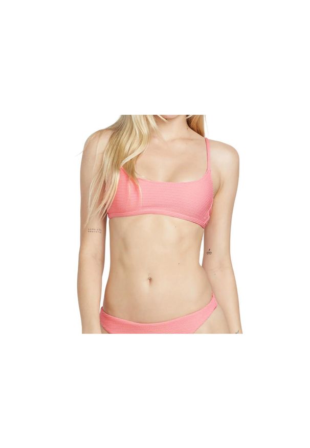 Góra od bikini damska Volcom So Current Crop. Kolor: różowy. Materiał: poliester, elastan