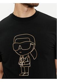 Karl Lagerfeld - KARL LAGERFELD T-Shirt 755054 542221 Czarny Regular Fit. Typ kołnierza: dekolt w karo. Kolor: czarny. Materiał: bawełna #3