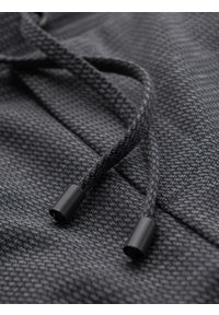 Ombre Clothing - Męskie krótkie spodenki na gumce ze strukturalnej dzianiny – grafitowe V3 - Rozmiar: L. Okazja: na co dzień. Kolor: szary. Materiał: dzianina. Długość: krótkie. Styl: klasyczny, casual