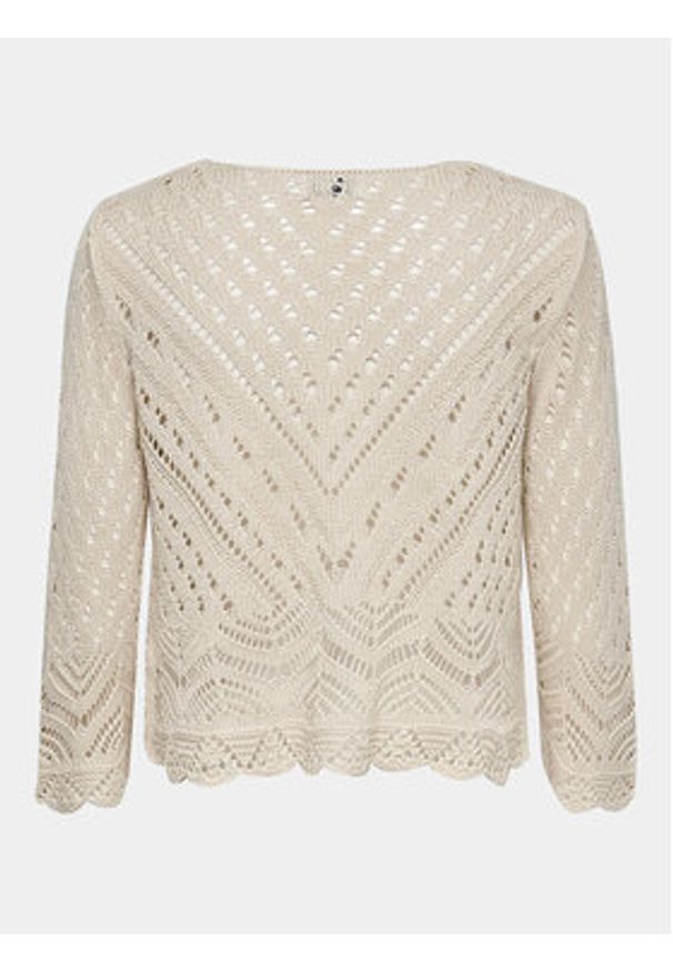 JDY Sweter New Sun 15212788 Beżowy Regular Fit. Kolor: beżowy. Materiał: syntetyk