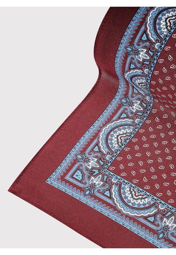 Pako Lorente - PAKO LORENTE – Bordowa poszetka w paisley. Kolor: czerwony. Materiał: jedwab. Wzór: paisley