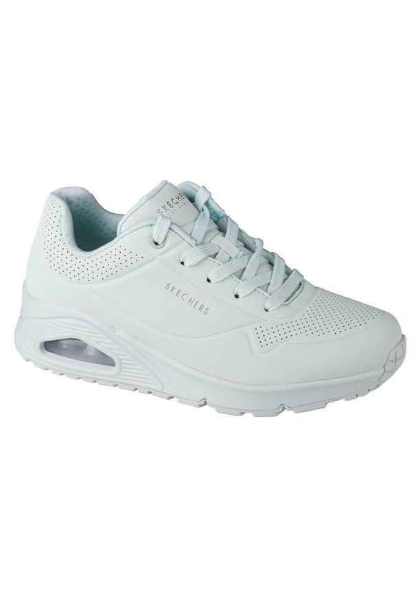 skechers - Buty do chodzenia damskie Skechers Uno Frosty Kicks. Okazja: na co dzień. Kolor: zielony, wielokolorowy. Materiał: skóra. Sport: turystyka piesza