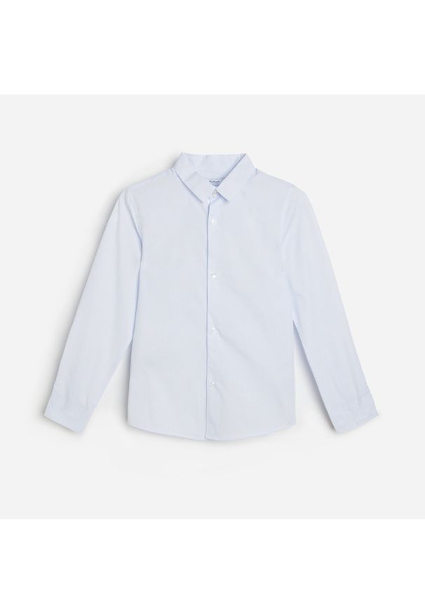 Reserved - Elegancka koszula w kratę z bawełny organicznej - Niebieski. Kolor: niebieski. Materiał: bawełna. Styl: elegancki