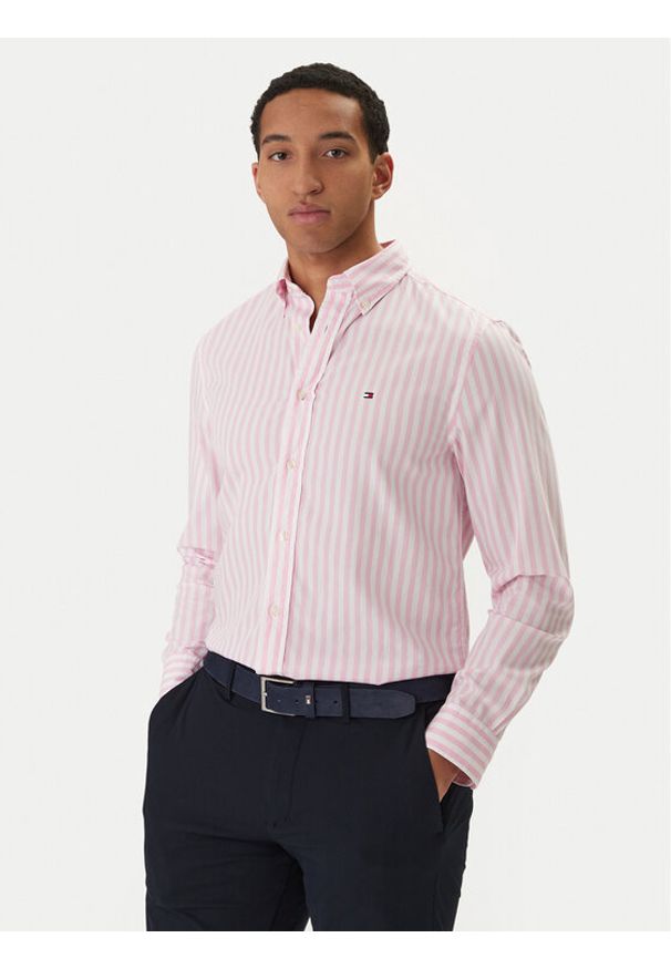 TOMMY HILFIGER - Tommy Hilfiger Koszula MW0MW42440 Różowy Regular Fit. Kolor: różowy. Materiał: bawełna