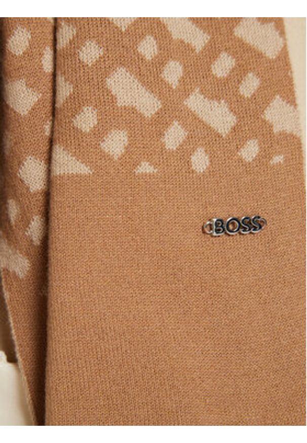 BOSS - Boss Szalik 50524279 Beżowy. Kolor: beżowy. Materiał: bawełna, materiał