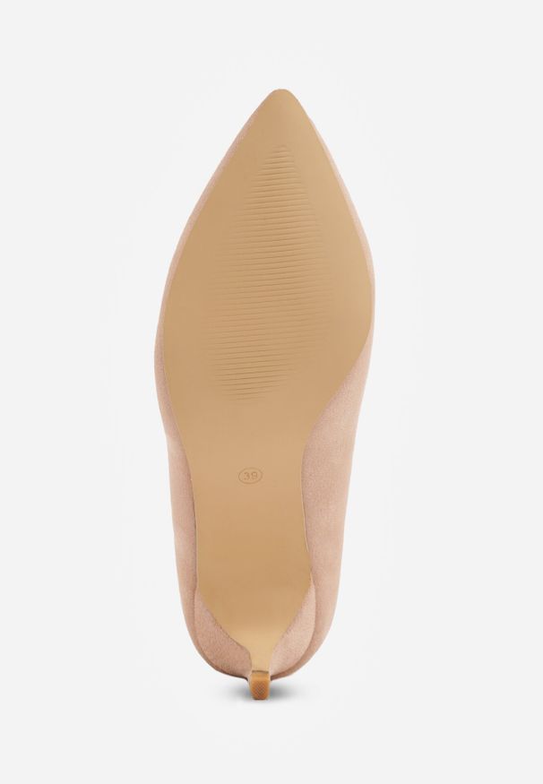 Born2be - Ciemnobeżowe Klasyczne Czółenka na Szpilce Ovirissa. Okazja: do pracy, na spotkanie biznesowe. Kolor: beżowy. Materiał: futro. Wzór: aplikacja. Obcas: na szpilce. Styl: klasyczny