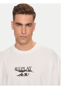 Replay T-Shirt M6880 .000.2660 Biały Loose Fit. Kolor: biały. Materiał: bawełna