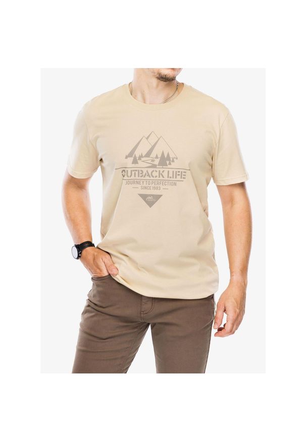 Koszulka bawełniana męska Helikon-Tex T-Shirt Outback Life. Kolor: beżowy. Materiał: bawełna