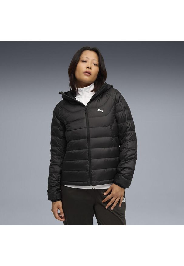 Puma - Damska kurtka puchowa PACKLITE z kapturem PUMA. Typ kołnierza: kaptur. Kolor: szary, wielokolorowy, brązowy, czarny. Materiał: puch. Sport: turystyka piesza