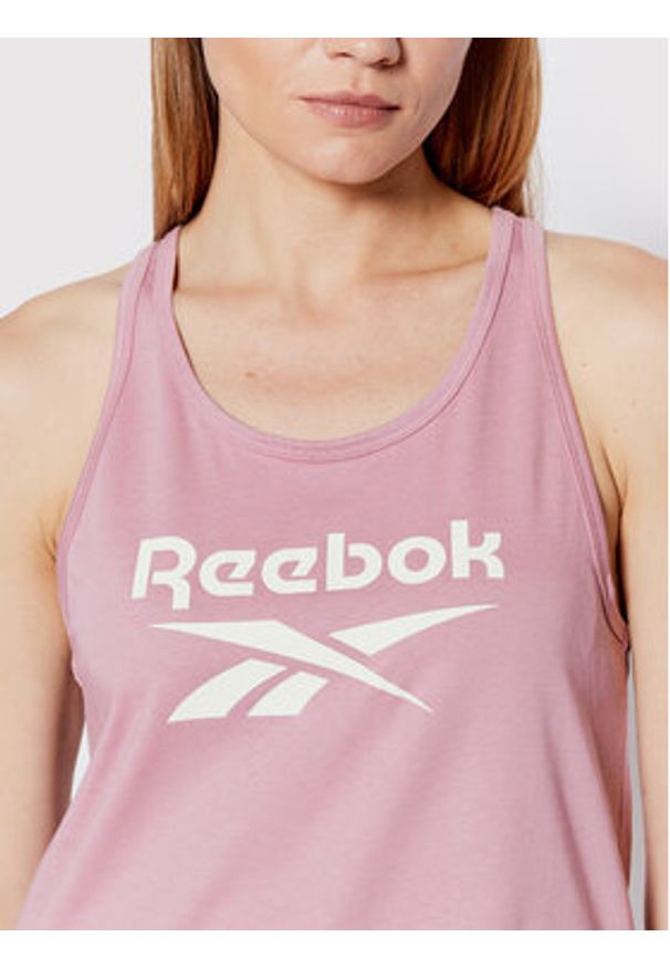 Reebok Top Identity HN6866 Fioletowy Relaxed Fit. Kolor: fioletowy. Materiał: bawełna