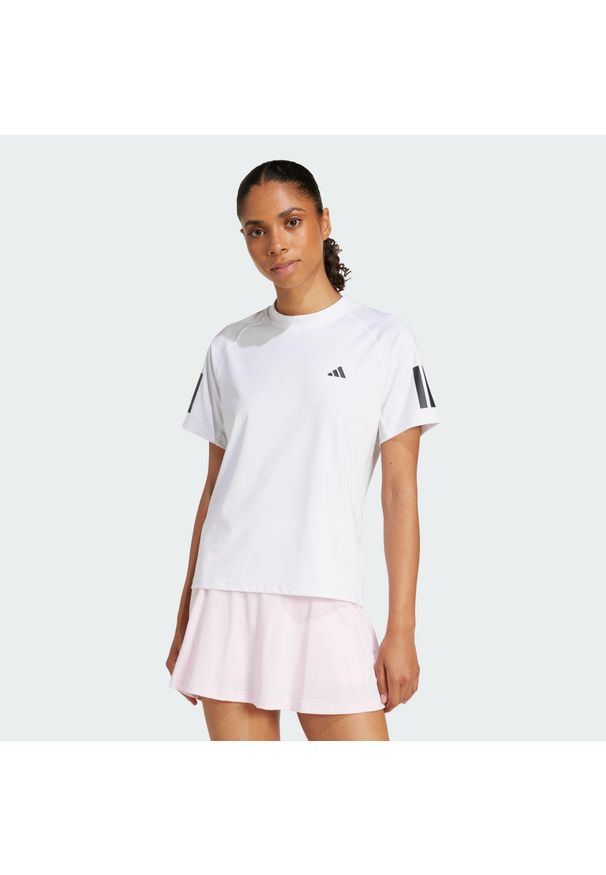 Adidas - Koszulka Club 3-Stripes Tennis CLIMACOOL. Kolor: biały. Technologia: ClimaCool (Adidas). Sport: tenis