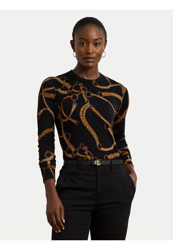 Lauren Ralph Lauren - LAUREN RALPH LAUREN Bluzka 200971373001 Czarny Slim Fit. Kolor: czarny. Materiał: bawełna