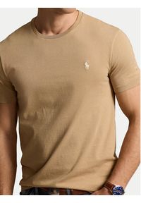 Polo Ralph Lauren T-Shirt 710671438329 Beżowy Custom Slim Fit. Typ kołnierza: polo. Kolor: beżowy. Materiał: bawełna