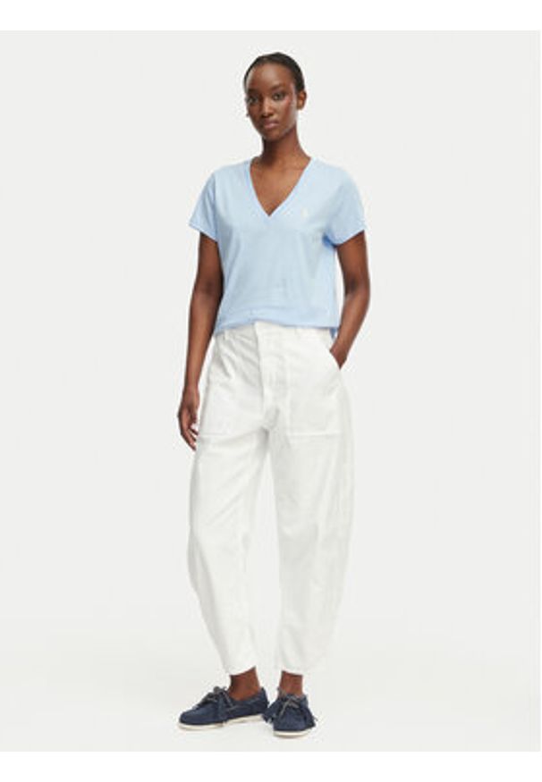 Polo Ralph Lauren T-Shirt 211B14611001 Niebieski jasny Straight Fit. Typ kołnierza: polo. Kolor: niebieski. Materiał: bawełna