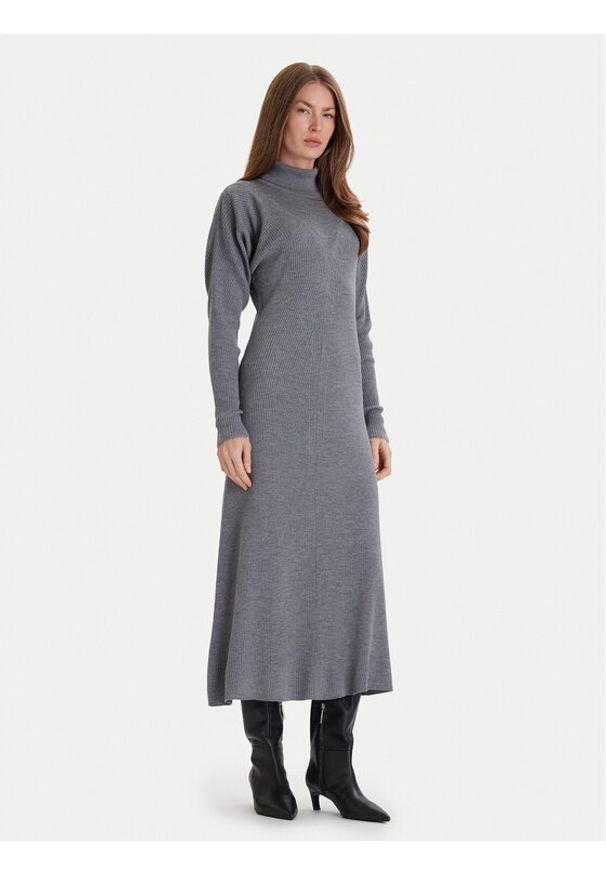 BOSS Sukienka dzianinowa Forbini 50548520 Szary Regular Fit. Kolor: szary. Materiał: wełna