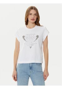 Guess T-Shirt W5RI06 I3Z14 Biały Regular Fit. Kolor: biały. Materiał: bawełna