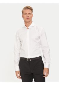 BOSS - Boss Koszula 50491976 Biały Slim Fit. Kolor: biały. Materiał: bawełna