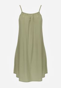 Renee - Zielona Casualowa Sukienka z Wiskozy o Prostym Kroju z Ramiączkami z Regulacją Wilantia. Okazja: na co dzień. Kolor: zielony. Materiał: wiskoza. Długość rękawa: na ramiączkach. Wzór: kolorowy. Typ sukienki: proste. Styl: casual #7