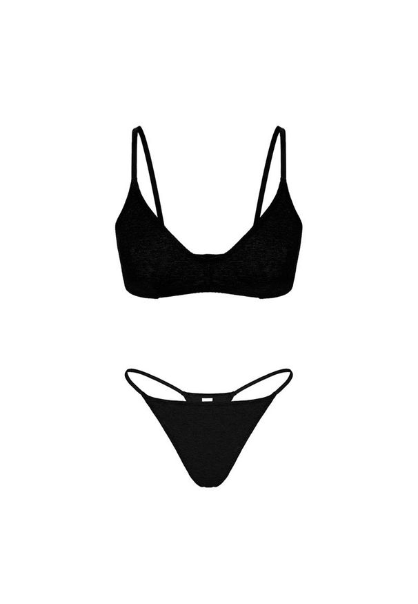 Intica - Komplet bielizny z miękkiego materiału na co dzień i okazje Kenul. Kolor: czarny. Materiał: materiał