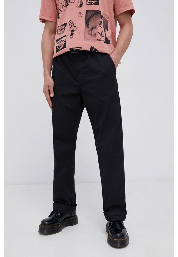 Vans Spodnie męskie kolor czarny w fasonie chinos. Kolor: czarny. Materiał: tkanina