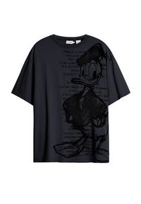 Desigual T-Shirt Donald 25SWTKAH Szary Loose Fit. Kolor: szary. Materiał: bawełna