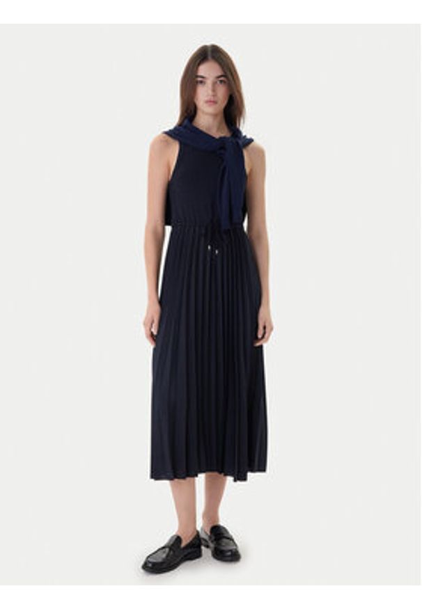 TOMMY HILFIGER - Tommy Hilfiger Sukienka codzienna WW0WW39342 Granatowy Regular Fit. Okazja: na co dzień. Kolor: niebieski. Materiał: wiskoza. Typ sukienki: proste. Styl: casual