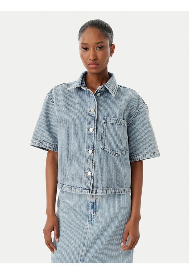 Hugo - HUGO Koszula jeansowa Gesila_1 50559758 Błękitny Relaxed Fit. Kolor: niebieski. Materiał: bawełna