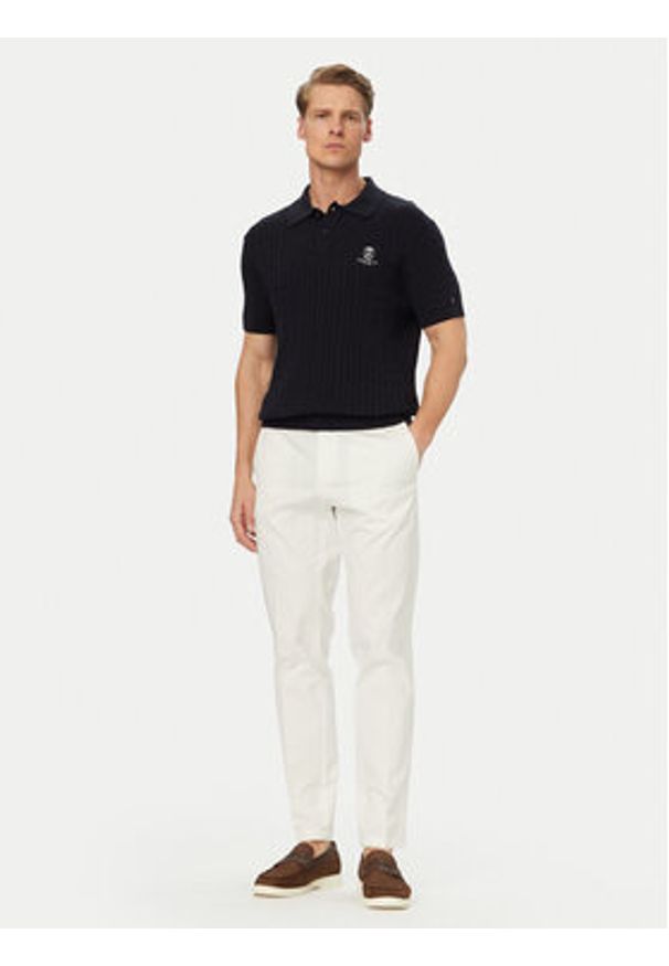 TOMMY HILFIGER - Tommy Hilfiger Polo MW0MW42788 Granatowy Regular Fit. Typ kołnierza: polo. Kolor: niebieski. Materiał: bawełna