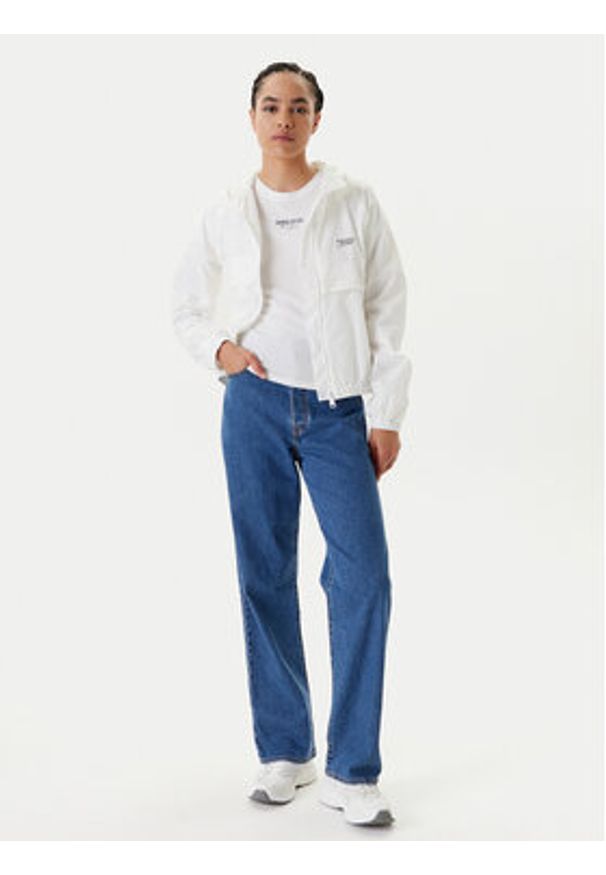 Tommy Jeans Wiatrówka Jacquard DW0DW20952 Écru Relaxed Fit. Materiał: syntetyk