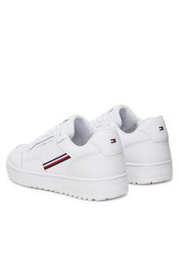 TOMMY HILFIGER - Tommy Hilfiger Sneakersy Th Basket Core Stripes FM0FM05631 Biały. Kolor: biały. Materiał: skóra #5