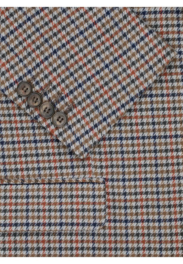 Pako Lorente - PAKO LORENTE – Beżowa casualowa marynarka męska w pepitkę. Okazja: na co dzień. Kolor: beżowy. Styl: casual