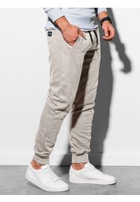Ombre Clothing - Spodnie męskie dresowe - jasnoszare V15 P867 - XL. Kolor: szary. Materiał: dresówka #2