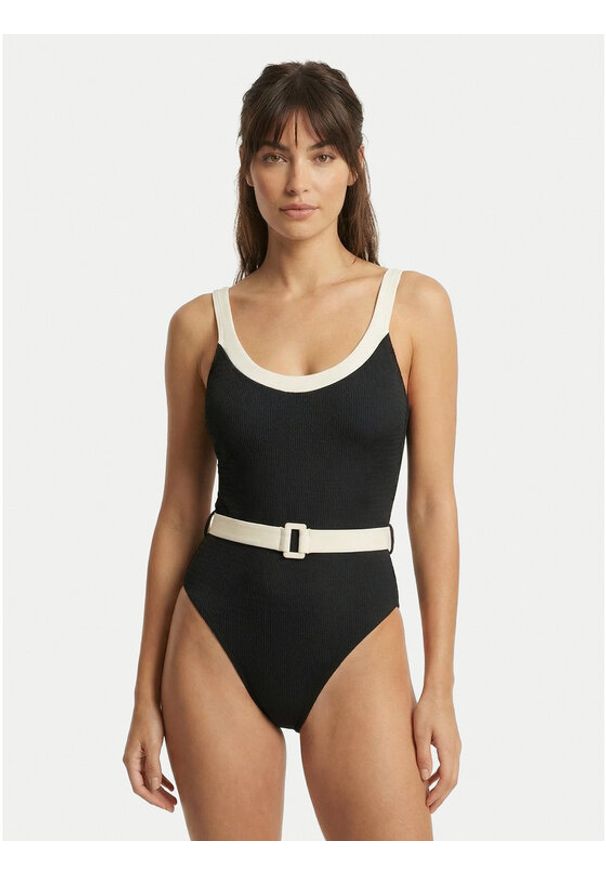 Seafolly Strój kąpielowy Band Wave 11220-305 Czarny. Kolor: czarny. Materiał: syntetyk