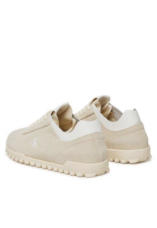Calvin Klein Jeans Sneakersy Low Profile Runner Mg Sue YW0YW01898 Beżowy. Kolor: beżowy. Materiał: skóra, zamsz