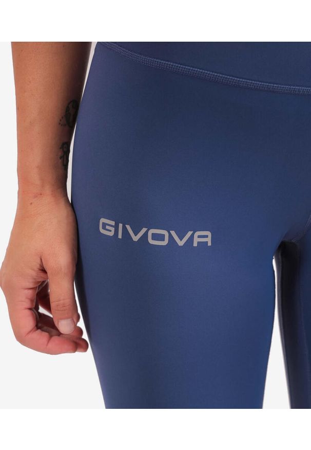 Kobiece Legginsy Sportowe Givova Basic Niebieskie. Kolor: niebieski. Materiał: elastan, poliester