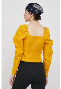 Levi's® - Levi's Bluzka damska kolor żółty gładka. Okazja: na spotkanie biznesowe. Kolor: żółty. Materiał: tkanina. Długość rękawa: długi rękaw. Długość: długie. Wzór: gładki. Styl: biznesowy #3