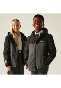 Regatta - Kurtka dziecięca przejściowa przeciwdeszczowa Beamz. Kolor: czarny. Materiał: tkanina, puch. Styl: sportowy #1
