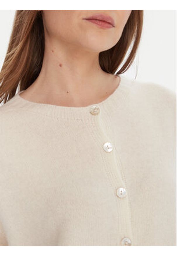 Kontatto Kardigan 3M0978C Écru Relaxed Fit. Materiał: wełna