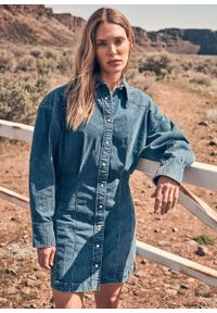 Wrangler - DAMSKA SUKIENKA JEANSOWA WRANGLER DARTED SKIRT DRESS SAPPHIRE TRACE 112370802. Materiał: jeans #2