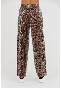 Juicy Couture - JUICY COUTURE Spodnie dresowe Bexley Leopard Velour Track Pants. Kolor: brązowy. Materiał: dresówka #5