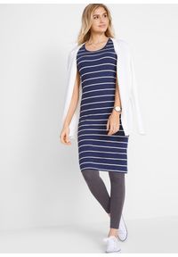 bonprix - Sukienka z dżerseju ze stretchem, krótki rękaw. Kolor: niebieski. Materiał: jersey. Długość rękawa: krótki rękaw #3