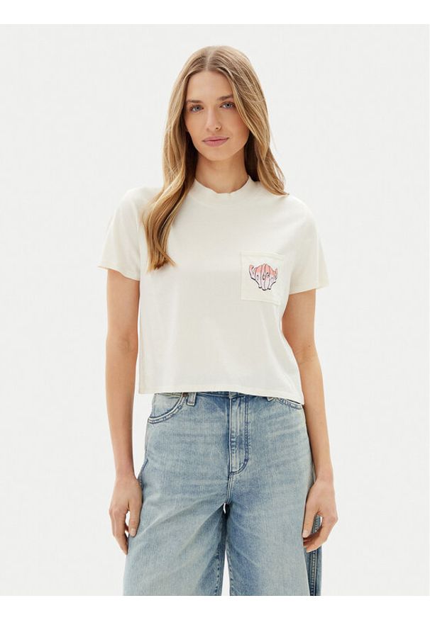 Volcom T-Shirt Pocket Dial B3512500 Écru Boxy Fit. Materiał: bawełna